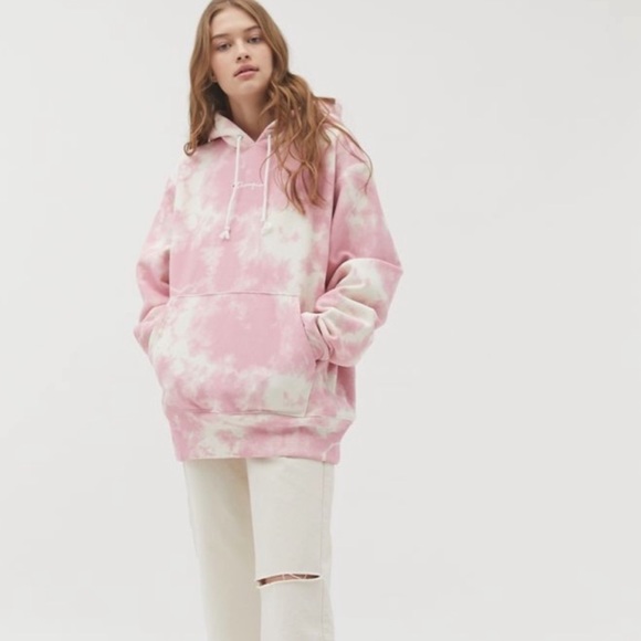 champion pink tie dye hoodie